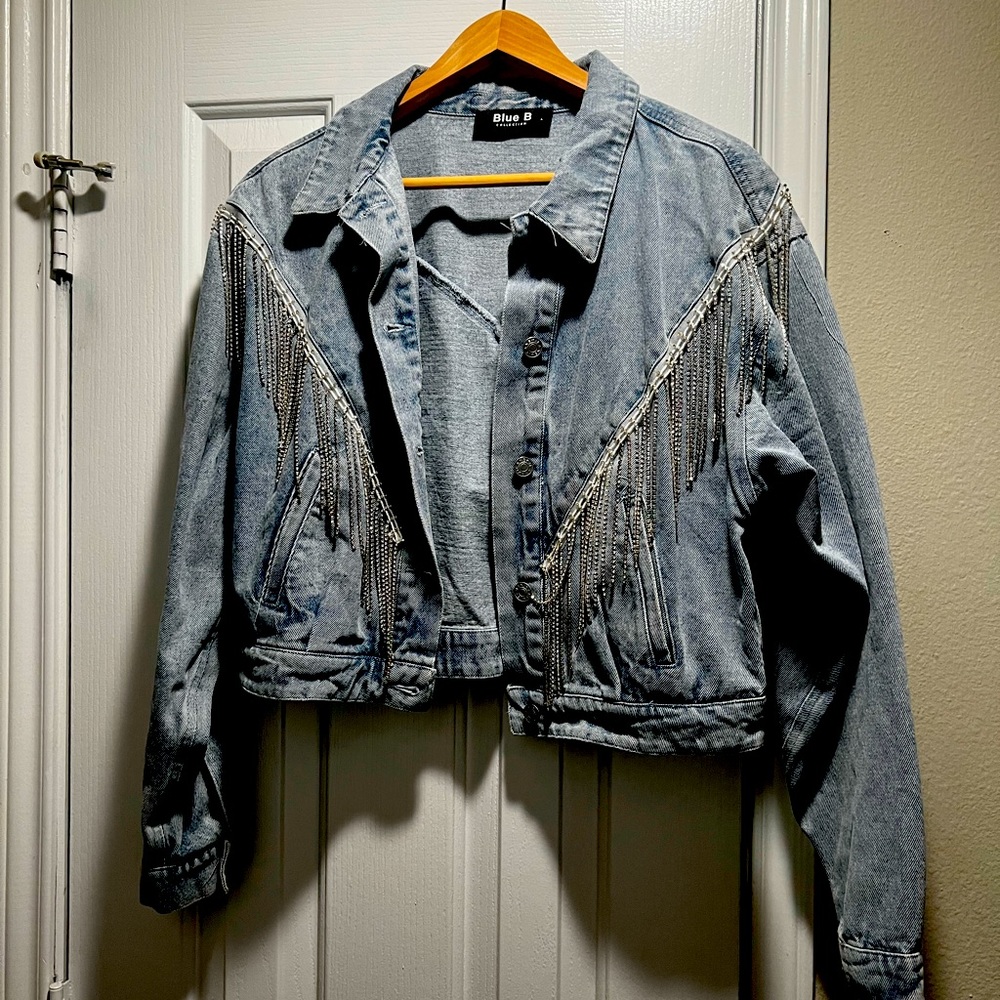 Denim and rhinestone jacket